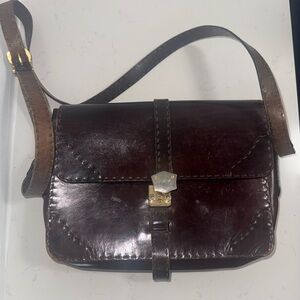 Dark Brown Leather Crossbody Bag